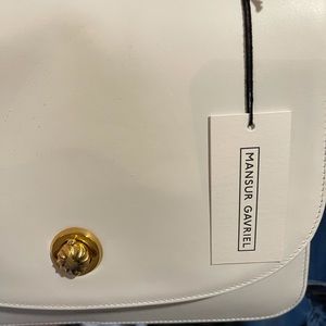 Mansur Gavriel NWT white leather bag with canvas lining and dust bag